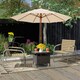 image 5 of COSTWAY Rattan Umbrella Side Table Outdoor Garden Table Brown