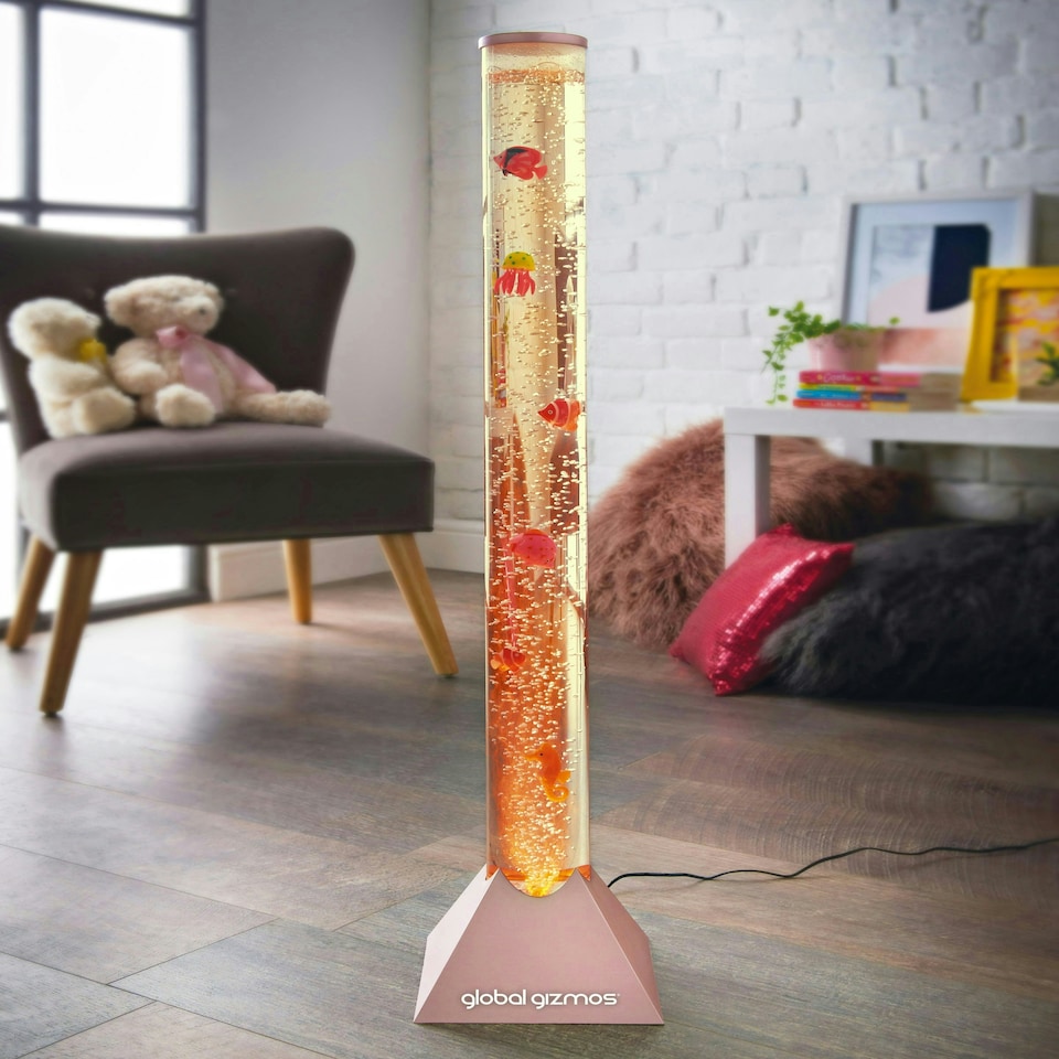 image 1 of 90cm Fish Water Bubble Lamp - Rose Gold