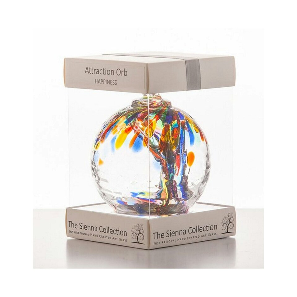 Sienna Glass 10cm Attraction Orb - Happiness