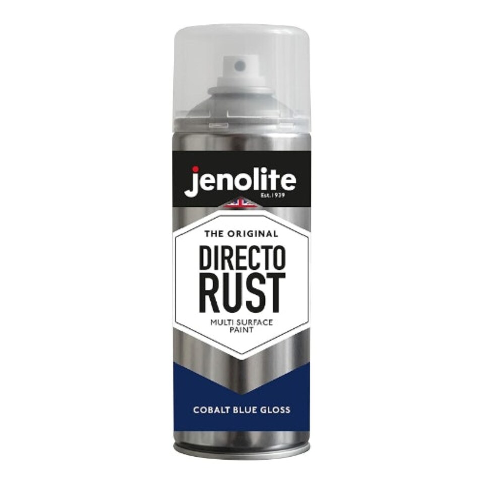 image 1 of Jenolite Directorust All-in-One Multi-Surface Paint - Cobalt Blue Gloss - 400ml Spray Can - 2-Pack