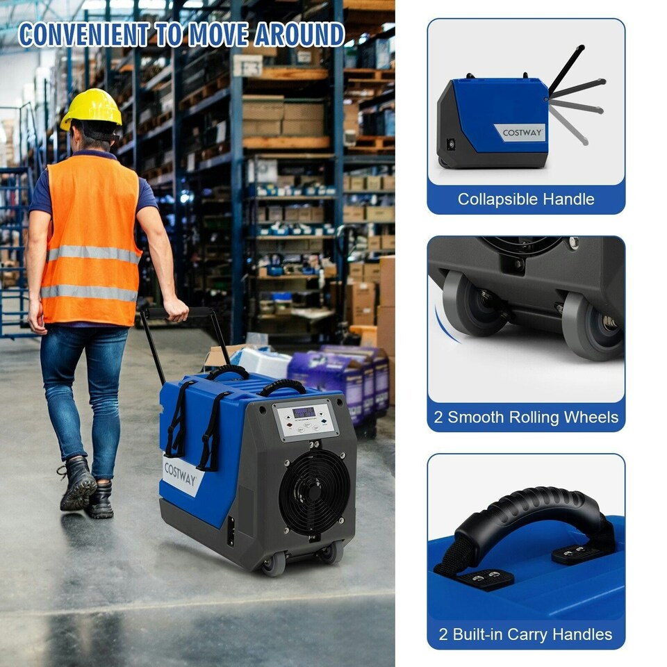 image 1 of COSTWAY 85L Commercial Dehumidifier Industrial with Pump Drain Hose