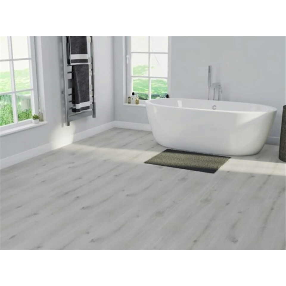 image 1 of PACK OF 5 (Total 5 Units) - Grey Oak 8mm Thick Laminate Flooring (11.1m2 Coverage)