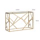 image 1 of Rectangular Chrome Effect, Tempered Glass Console Table In Gold