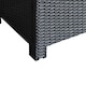 image 6 of Outsunny Garden Rattan Side Table, Wicker Coffee Desk, Glass Top, Black