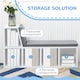 image 4 of HOMCOM  2 Tier Bookcase w/ Removable Cushions Storage Cabinet for Living Room