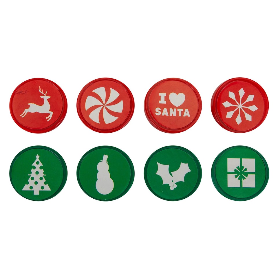 image 1 of vfm-estore Christmas Stamps Set of 8 - 18.4 x 12.1 x 2.9 cm