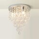 image 3 of ValueLights Lara Chrome Flush Chandelier Style Acrylic Droplet Ceiling Light | Chrome