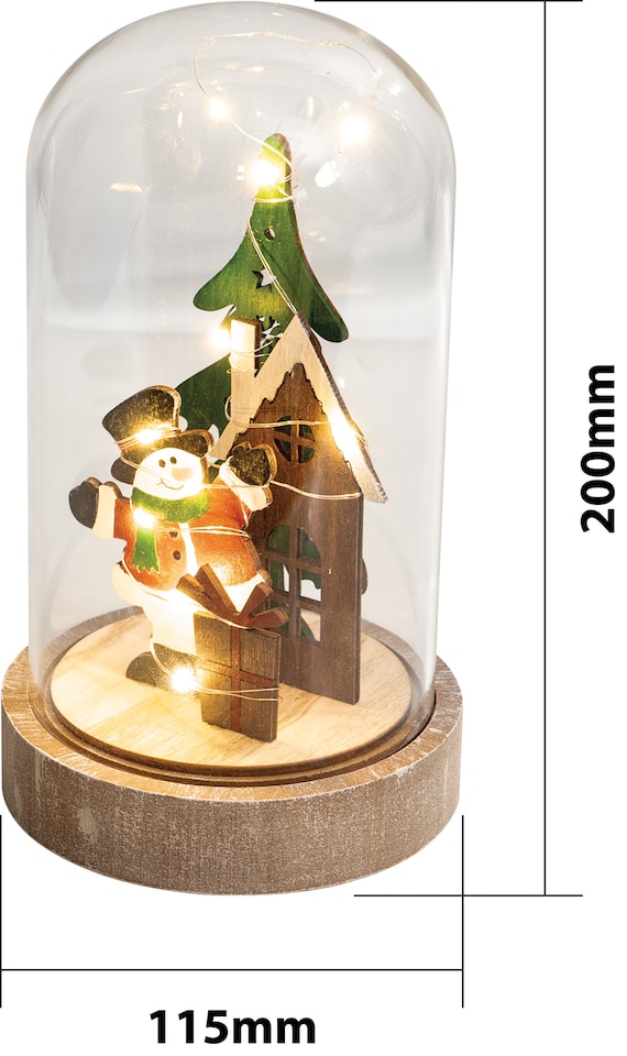 image 1 of St Helens Festive Cloche Scene (Snowman)
