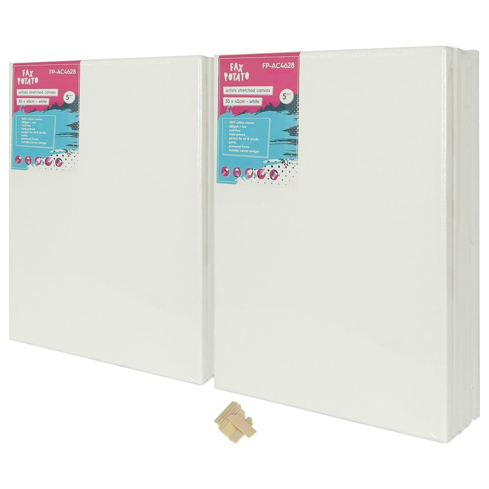 image 1 of Fax Potato Stretched Canvas with Wooden Wedges - 12" x 16" - Pack of 10