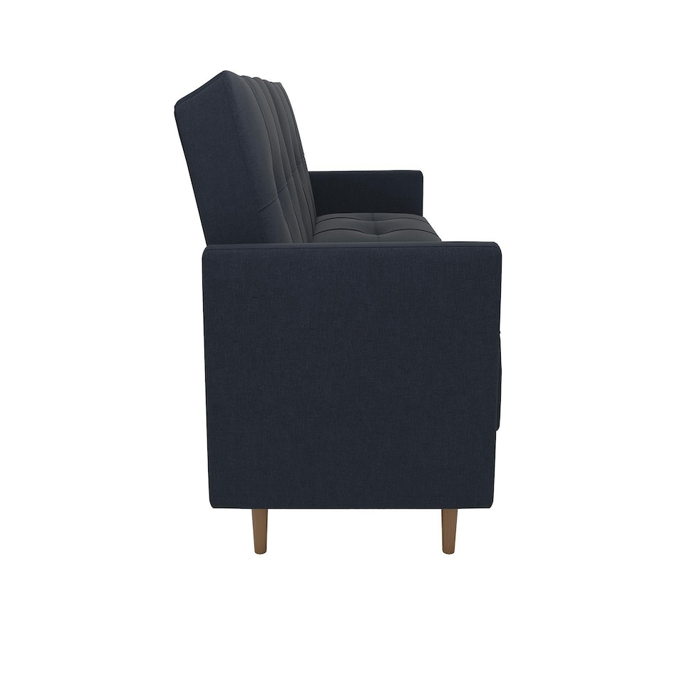 image 1 of Andora sprung sofa bed in fabric navy blue Blue | NAVY BLUE LINEN