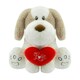 image 1 of Valentines Soft Toy Dog Puppy Holding Love Heart Plush Toy Brown Dog