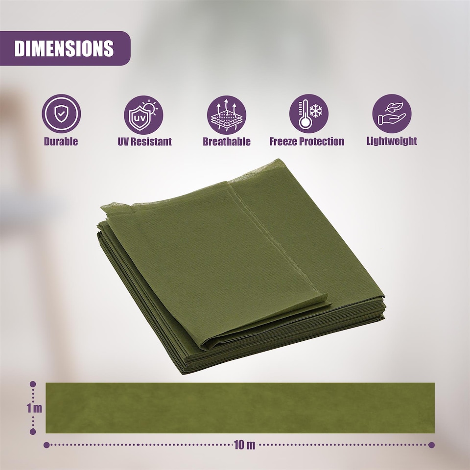 image 1 of GEEZY Cover For Plants Protective Fleece Green 1 Pack