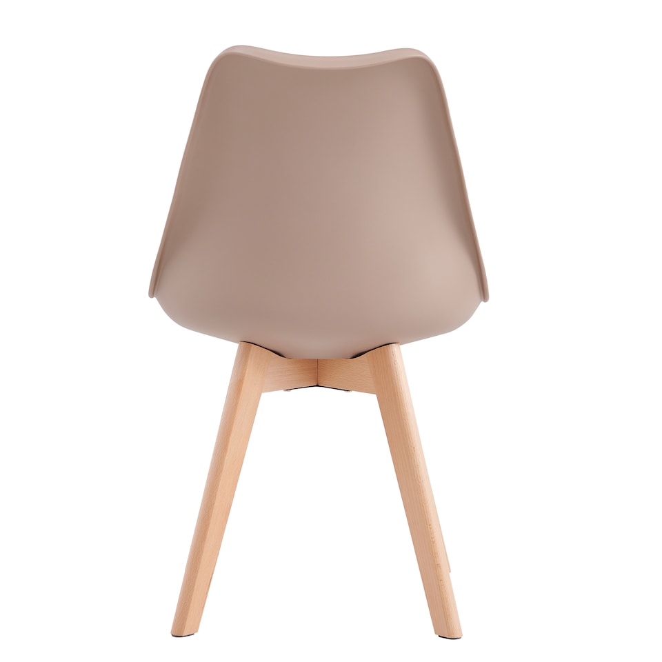 image 1 of Set of 4 Dining Chairs with Solid Wooden Legs and Seat Cushion Pads in Brown - Eva by MCC