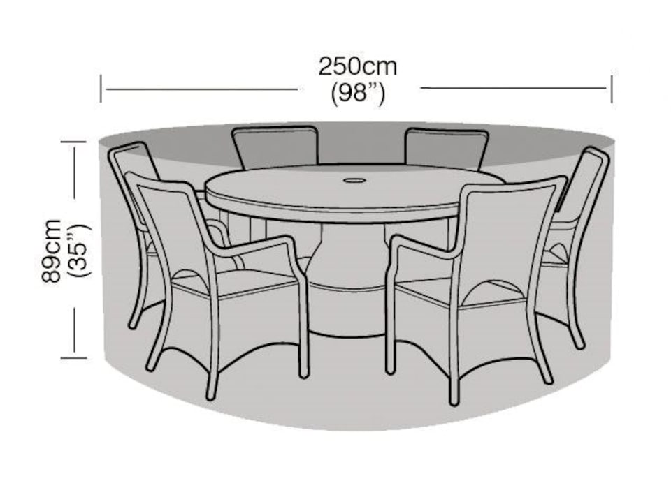 image 1 of Round 6-8 Seater Furniture Set Protective Cover | Black