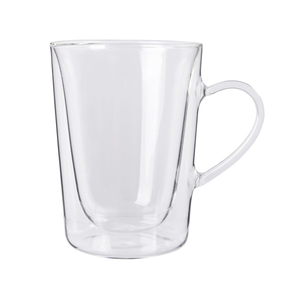 image 1 of Rink Drink Double Walled Coffee Glasses with 12 Spoons - 285ml - Pack of 2 | Clear | Clear