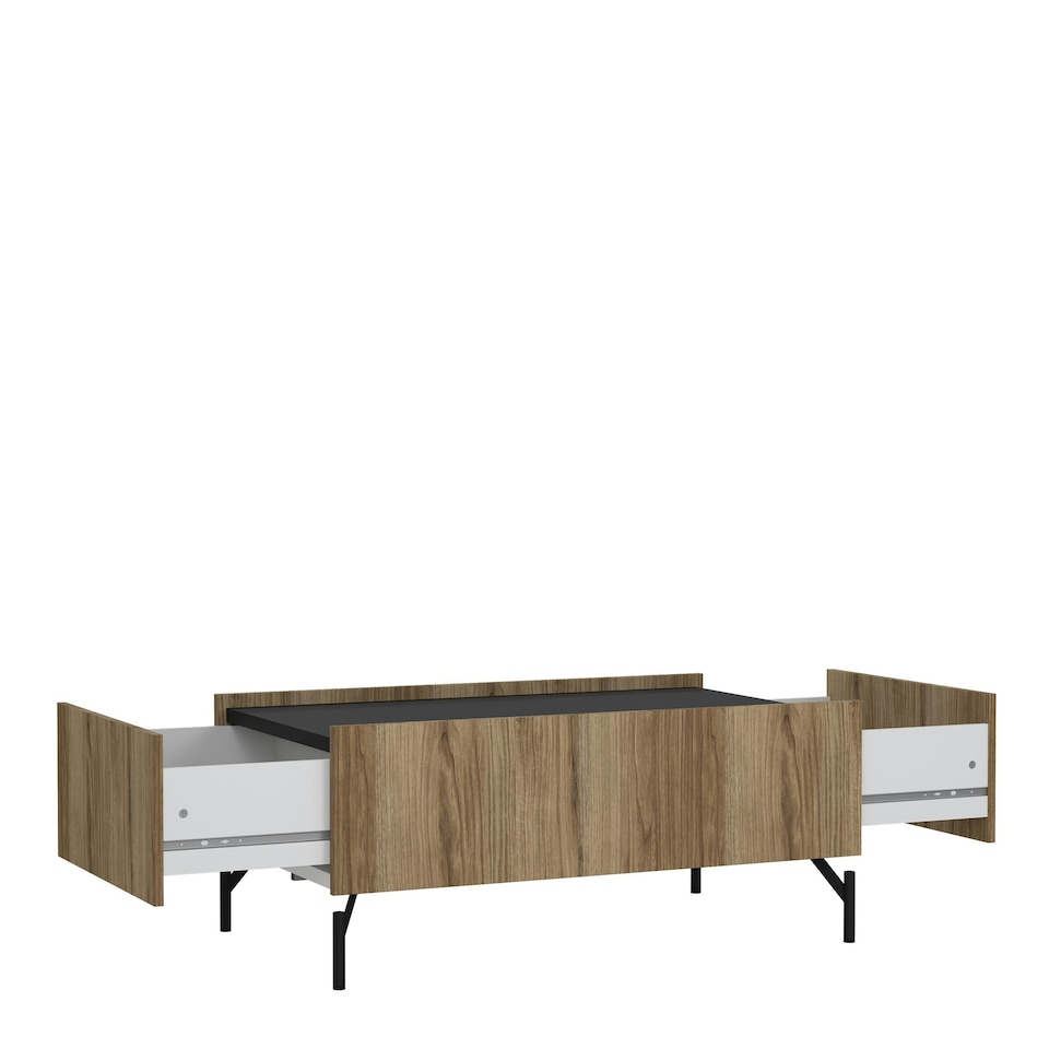 image 1 of Kendall Coffee table with 2 Drawers Oak and Black