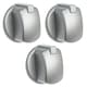image 1 of SPARES2GO Control Knob Switch Button for Indesit Oven Cooker (Pack of 3, Silver / Inox)