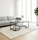 image 2 of Alivio Modern Coffee Table with Metal Frame & Shelves Storage (Grey)