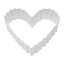 Anniversary House Fluted Heart Poly-Resin Coated Cookie Cutter - White - 12.7cm x 12.7cm x 2.5cm