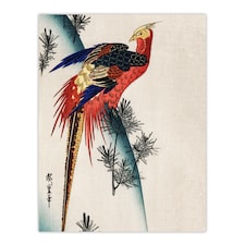 Pheasant and Small Pine Vintage Japan Wall Art Print Hiroshige 18x24"
