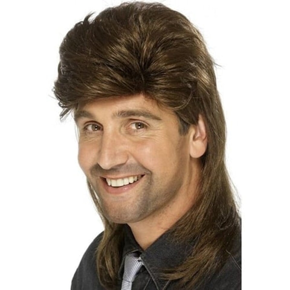 Brown Jason Donovan Mens Long Wig