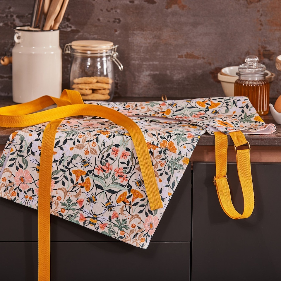 image 1 of Ulster Weavers Bee Bloom Apron - Cotton Multi