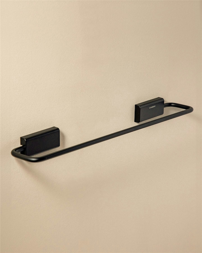 image 1 of Cosmic Wall Mounted Towel Rack with Black Matte Finish for Bathroom 41 cm