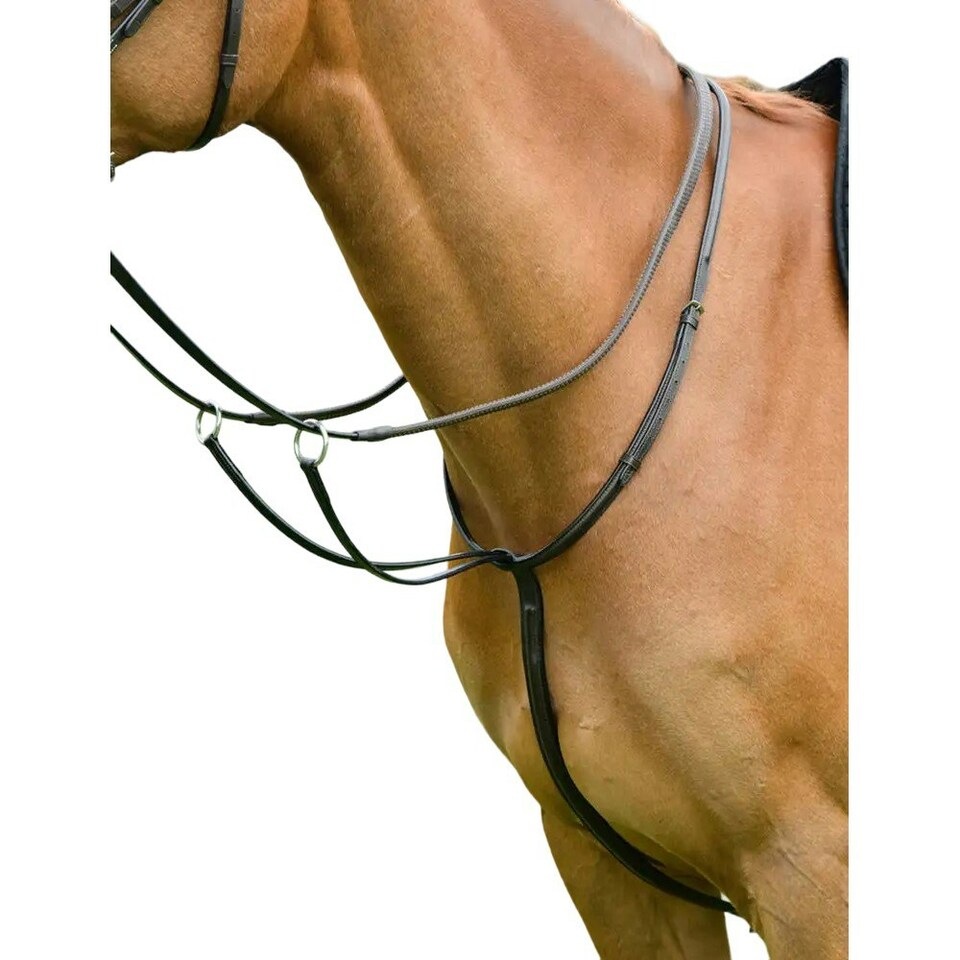 Kincade Classic Leather Plain Horse Running Martingale - Brown - Full