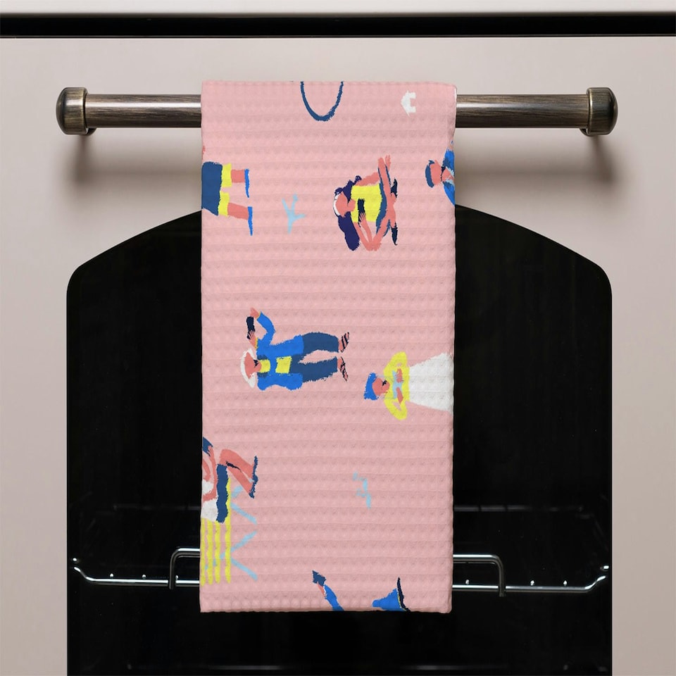 image 1 of different people with mobile phones and gadgets (Kitchen Towel)