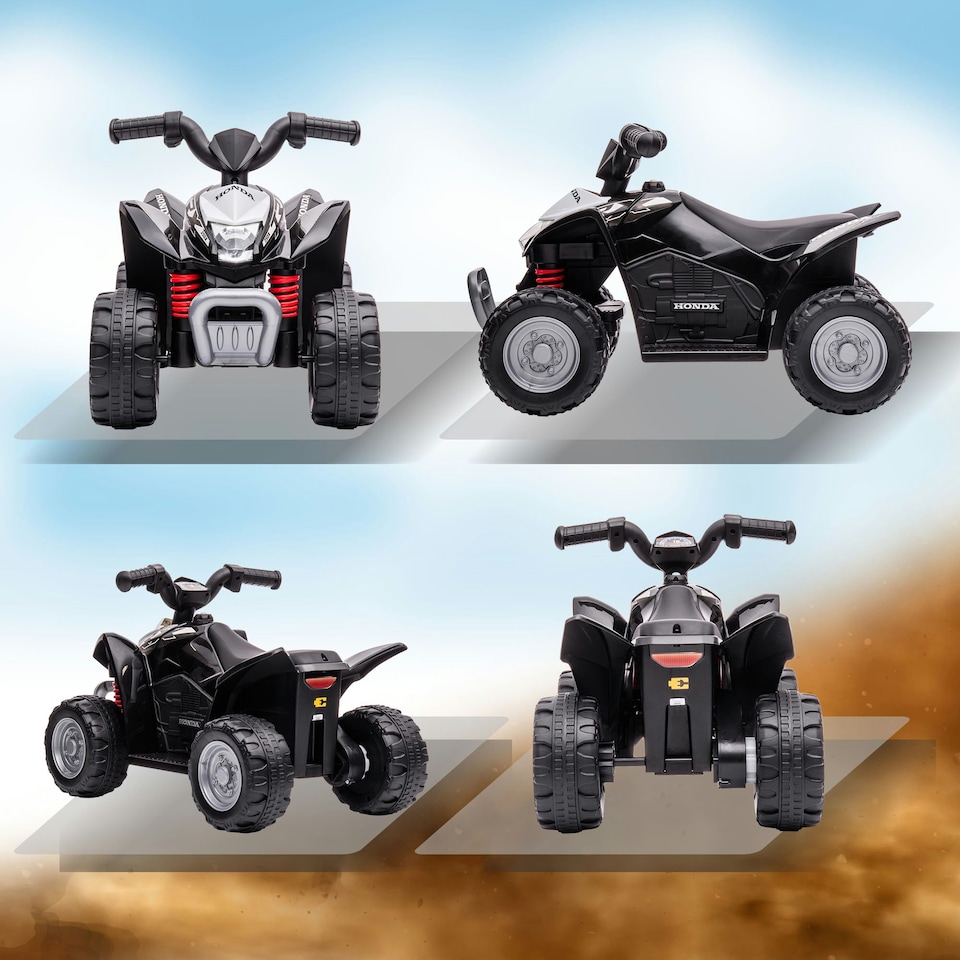 image 1 of AIYAPLAY Honda Licensed Kids Electric Quad Bike 6V ATV for 1.5-3 Years, Black