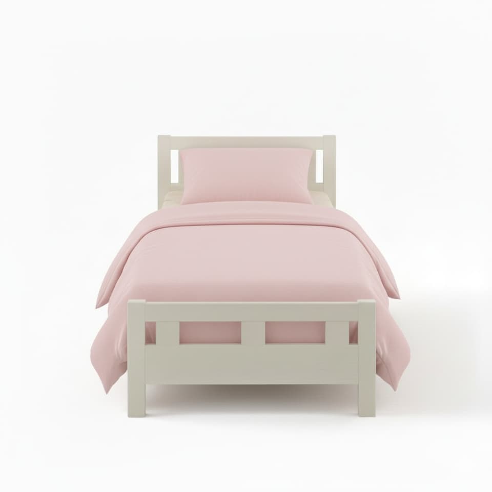 image 1 of Flannelette Cotton Cot Bed Duvet Cover Set Brushed Warm Bedding Set | Pink | Toddler