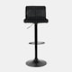image 2 of OHS 2 x Faux Fur Ribbed Swivel Height Adjustable Counter Bar Stools Black