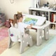 image 5 of COSTWAY Kids Drawing Table and Chair Set Grey