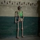 image 7 of 5ft (152cm) Battery Powered Light up Halloween Skeleton with Poseable Joints & Green LEDs