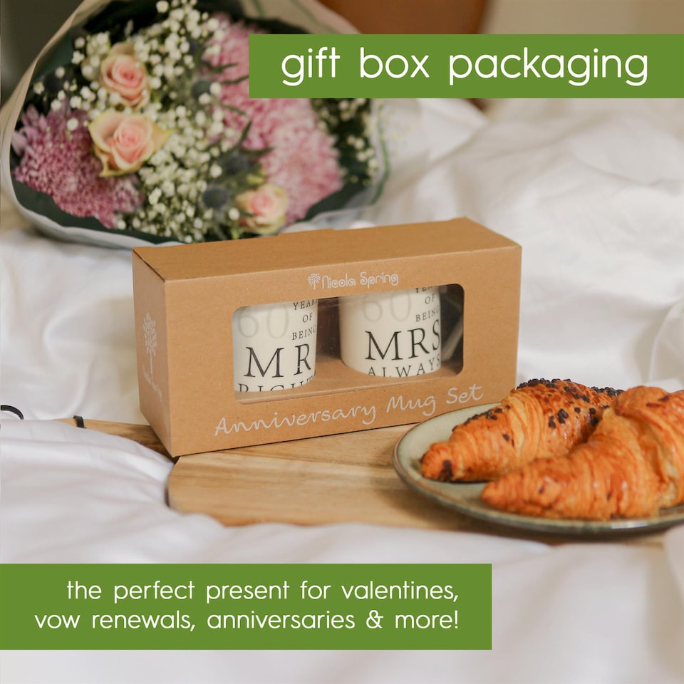 image 1 of Nicola Spring 2pc 40th Anniversary New Bone China Mug Set - 300ml