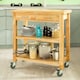 image 2 of SoBuy Kitchen Trolley on Wheels, Solid Wood, 31.5 x 15.75 x 35.4 inches, 18.9 kg - FKW24-N