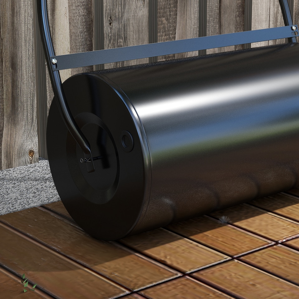 image 1 of DURHAND Heavy Duty Garden Lawn Roller Push Tow Water Sand Filled 46L Equipment