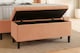 image 2 of 120cm Lined Upholstered Ottoman Storage box - Mink Plush Velvet Blanket Storage Box with Wooden Legs