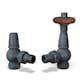 image 1 of Derry Traditional - Anthracite Thermostatic Radiator Valve & Lockshield Angled 15mm