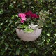 image 2 of Marble Effect Hanging Basket 35cm Outdoor Garden with Chain Grey (x2) | Grey
