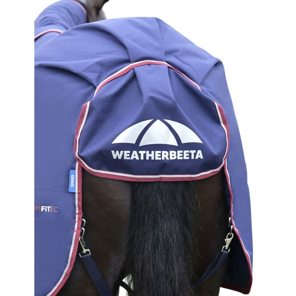 image 1 of Weatherbeeta Comfitec Essential Detachable Neck 220g Horse Turnout Rug | Red | Navy/Burgundy | 6Ft | 1