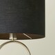 image 2 of ValueLights Antonia Black Fabric Drum Lamp Shade Brushed Chrome Oval Table Lamp and LED Bulb Silver