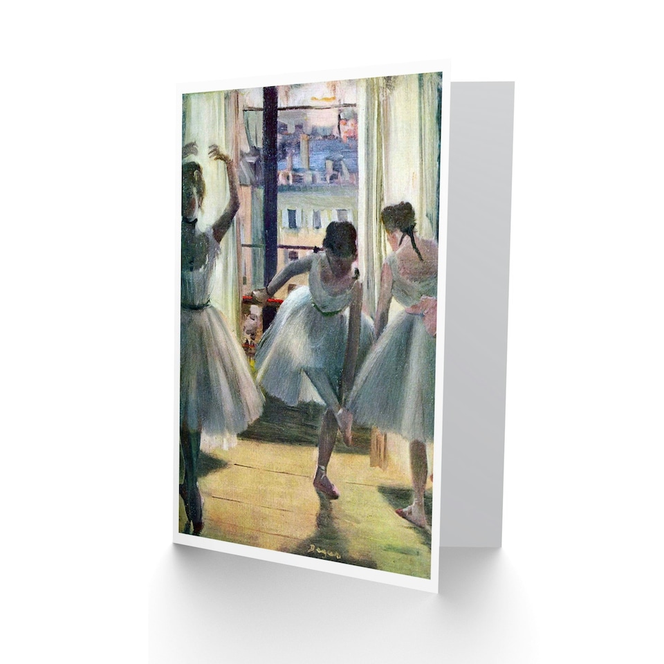 image 1 of Edgar Degas Three Dancers In A Practice Room Ballerina Greeting Card