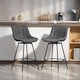 image 2 of HOMCOM Bar Stools Set of 2, PU Leather Upholstered Swivel Barstools, Breakfast Bar Chairs with Backrest and Footrest for Kitchen Island Counter, Dining Room, Grey | Grey | Grey