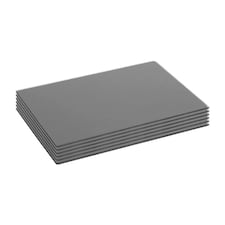 Harbour Housewares Glass Placemats - 30 x 20cm - Grey - Pack of 6 | Grey | Grey