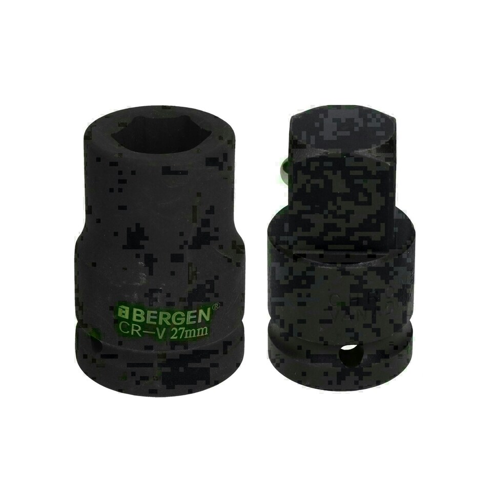 image 1 of 27mm Metric 3/4" or 1" Drive Deep Impact Socket 6 Sided With Step Up Adapter