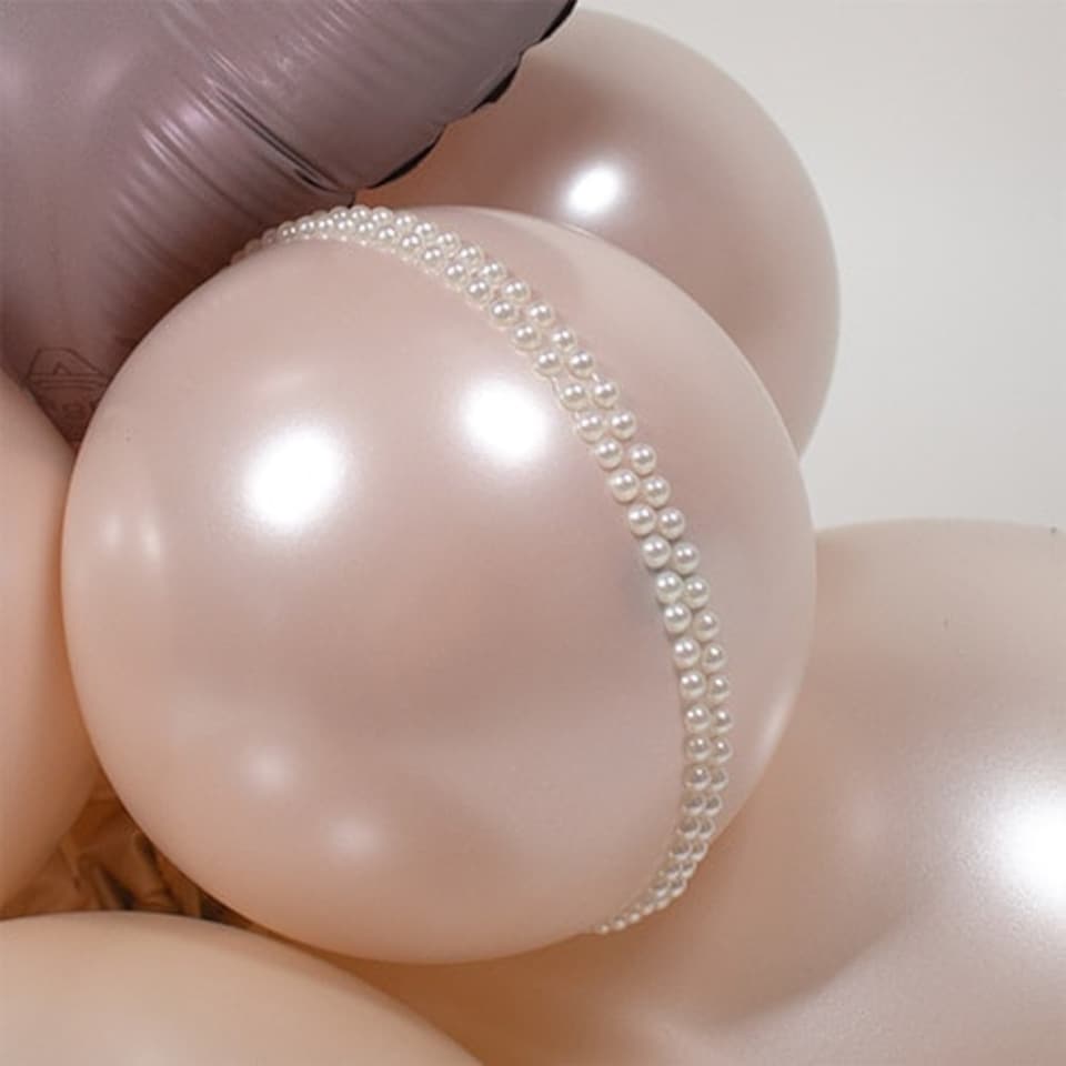 image 1 of Happy Mother's Day Greige Heart Shape Tabletop Balloon Display - Inflated Balloon In A Box