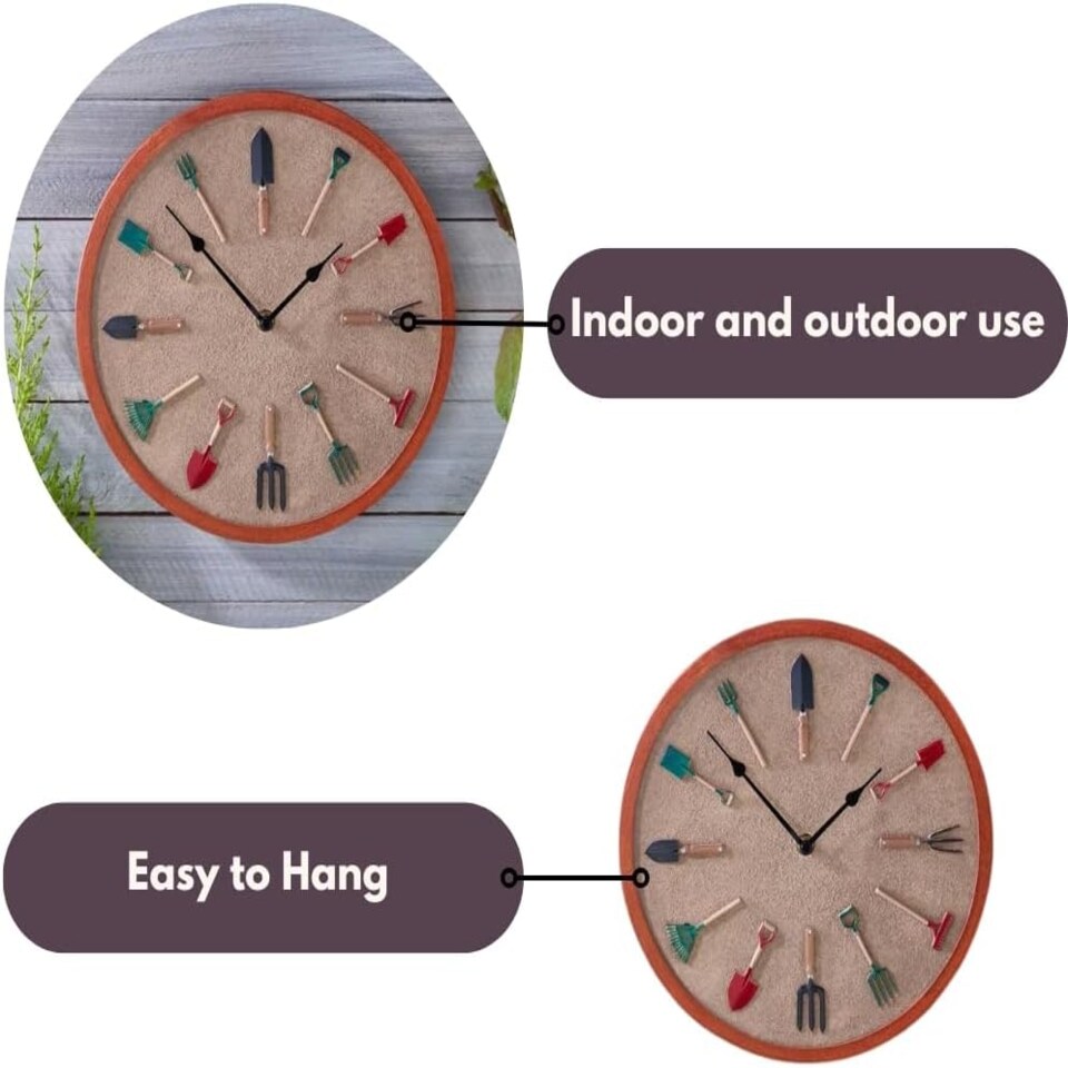 image 1 of Marco Paul 30cm Red Tools Design Clock Red