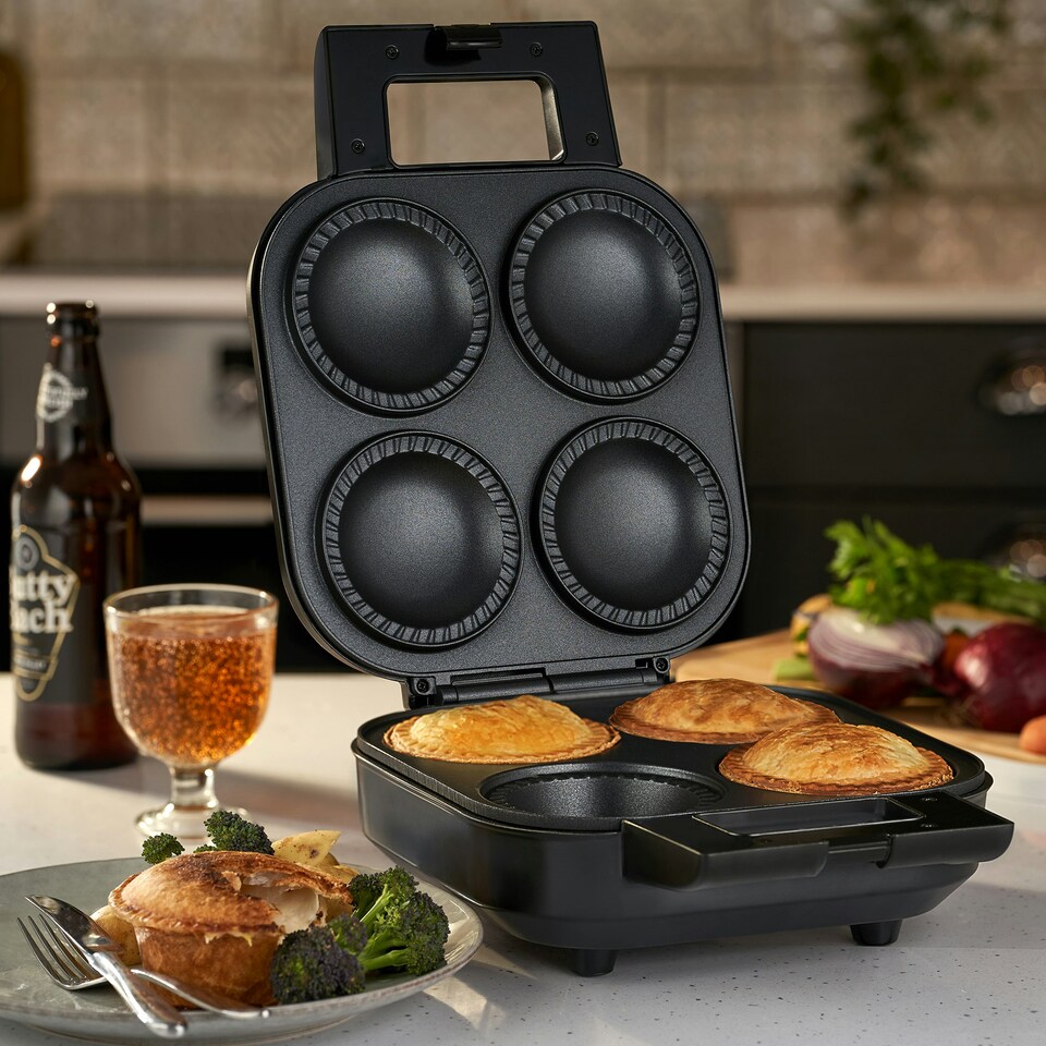 image 1 of Cooks Professional 4 Pie Maker Deep Fill Machine with Handy Cutter Included