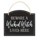 image 5 of Quirky Halloween Hanging Sign Beware A Wicked Witch Lives Here